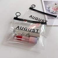 Sac Ziplock Transparent Personnalisé Sac Cosmétique en PVC Durable avec Fermeture Éclair Logo Imprimer Petit Transparent Pochette Emballage Sacs pour Bijoux