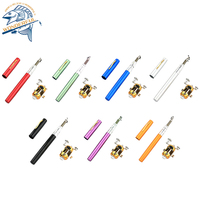 Canne à pêche télescopique miniature en gros, type stylo, pour pêche sur glace, avec poignée en composite plastique, action extra rapide et puissante, 1m 260g