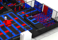 Équipements et installations de parc de trampolines commerciaux certifiés Rish Safety, jeux interactifs pour enfants et adultes, aire de jeux intérieure, divertissement