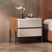 Table de chevet Wayon moderne et minimaliste avec 2 tiroirs, table de chevet élégante pour chambre à coucher disponible en plusieurs largeurs
