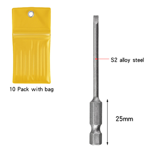 Embout de tournevis magnétique à tête plate de 75 mm de long, 3 mm, tige hexagonale de 1/4 pouce, acier S2 <span class=keywords><strong>pour</strong></span> visseuses à percussion, aimant puissant - Product Image 6