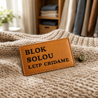 Écusson thermocollant auto-adhésif en cuir écologique à motif rectangulaire découpé au laser pour marquage de t-shirts et vêtements imprimés