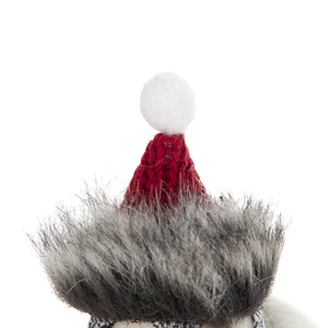 Figura de pájaro de tela con lazo a cuadros y sombrero rojo, 3,9x4,3x6,3 pulgadas, decoración navideña, juguete, paquete de 2 - Product Image 6