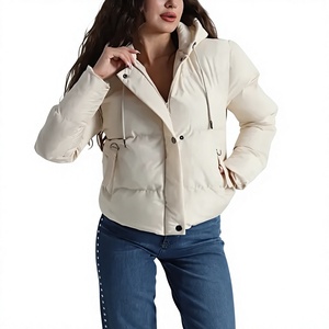Nouvelle conception 2024 – Blouson matelassé coupe-vent décontracté pour femme, respirant, de haute qualité, chaud, en toile, peau de mouton et nylon pour l'hiver - Product Image 1