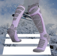 Chaussettes de ski et de trekking d'hiver pour hommes et femmes, professionnelles, élastiques, longueur genou, absorption des chocs