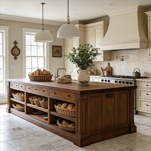 Cucina Modulare Moderna in Legno Massello su Misura con Isola Integrata e Mobili da Cucina - Product Image 2