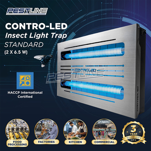 Chất lượng đầu tiên CONTRO-LED côn trùng ánh sáng bẫy tiêu chuẩn (2x6.5W) với HACCP tuân thủ UV dính bẫy côn trùng bay ánh sáng UV - Product Image 3