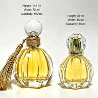 Flacon de parfum en verre cristal rond épais de luxe, flacon de parfum vide, logo personnalisé, flacon de parfum transparent avec boîte