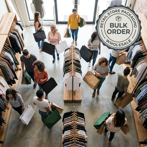 Sac cadeau de luxe en papier kraft avec logo de marque en feuille d'or personnalisée, matériaux recyclés, poignée en ruban, emballage pour la vente au détail - Product Image 6