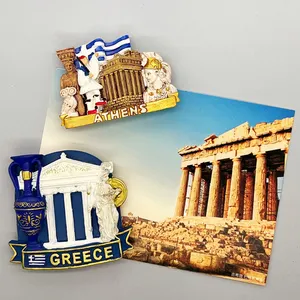 custom 3D Resin Europe country fridge magnets tourist souvenir Santorini kos Greece souvenirs fridge magnets tourism souvenirs