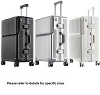 Terlaris bisnis kapasitas besar Carry-On koper bingkai aluminium Trolley Case depan buka Universal untuk pria wanita