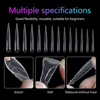 BQAN Stiletto Design Faux Ongles Artificiels Fournisseurs Clear Extra-Long Artificial Nail Extending Tips Mold Dual Forms