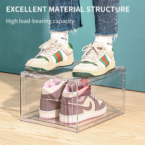 Bán buôn <span class=keywords><strong>shoebox</strong></span> Pet Sneaker hiển thị Crate lưu trữ khổng lồ thả phía trước Acrylic rõ ràng trong suốt hộp giày Giày container - Product Image 4