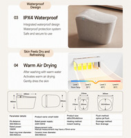 WC intelligent compact allongé avec télécommande et évacuation en S pour ventilation électrique en caravane et salle de bain moderne
