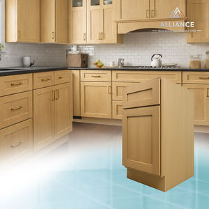 Gabinetes Modernos de Roble Blanco B09-B21 |   Gabinetes de cocina americanos para complejos de apartamentos |   Gabinete de Cocina Estilo Shaker de Madera - Product Image 1