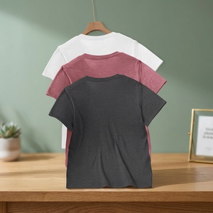 T-shirt décontracté de haute qualité, 100% polyester, col rond, manches courtes, pour femmes, parfait pour l'été et le printemps, fabriqué au Bangladesh - Product Image 4