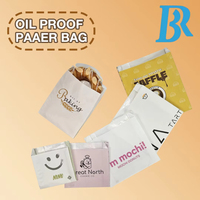 Sacs en papier sulfurisé personnalisés avec logo pour emporter : biscuits, chips, croissants, chocolat, beignets, poulet frit, pain au cannelle
