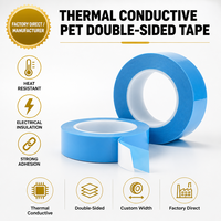 Ruban thermique conducteur double face en fibre de verre bleu de qualité ingénierie, certifié PVC RoHS REACH, pour le refroidissement et le masquage des GPU, IC, VRAM, VGA, RAM