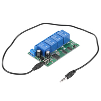 Module de relais de télécommande avec décodeur de signal sonore DTMF 4 canaux MT8870 AD22B04 12V DC pour PLC et maison intelligente avec câble 3,5 mm B417