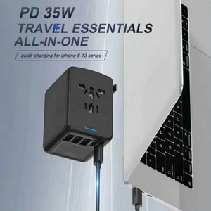 Adaptateur de voyage universel électrique 35W avec chargeurs multi-prises de type C / <span class=keywords><strong>USB</strong></span>-A adaptateurs de voyage <span class=keywords><strong>chargeur</strong></span> de téléphone US/EU/UK/AU - Product Image 4