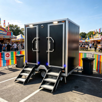 Protection d'angle en aluminium extrudé pour remorque de toilettes mobiles à deux compartiments avec douche pour le personnel de chantier routier