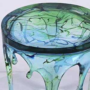 โต๊ะข้างเรซิ่นลายหยดน้ำ สีไล่ระดับแบบศิลปะ สำหรับตกแต่งบ้าน โรงแรม ห้องนั่งเล่น - Product Image 5