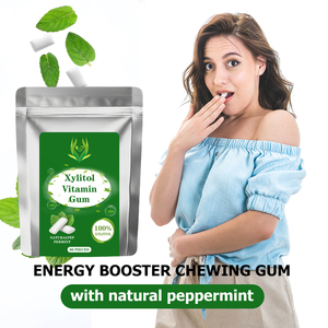 Gommes à mâcher au xylitol et aux vitamines, saveur menthe poivrée naturelle, 100 % xylitol, complément énergétique, gommes à mâcher à la caféine, 60 pièces, emballage OEM - Product Image 6