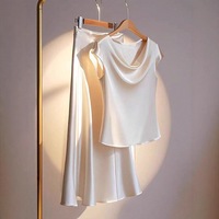 Ensemble jupe et haut à manches courtes confortable pour femme, nouvelle collection été 2026, style européen et américain