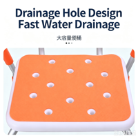 Chaise de douche réglable en hauteur, antidérapante, de haute qualité, écologique, sécurisée, au design moderne, avec accoudoirs, en alliage d'aluminium et plastique
