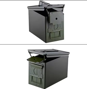 Caja de lata de munición de 50 Cal o 30 Cal de Metal <span class=keywords><strong>a</strong></span> prueba de golpes, caja de munición negra verde oliva M2A1 M19A1 PA60 PA108 <span class=keywords><strong>PA120</strong></span> M548 30 CAL - Product Image 5