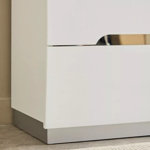 Commode moderne en bois blanc brillant, armoire de rangement gain de place pour chambre ou cuisine, idéale pour usage hôtelier - Product Image 2