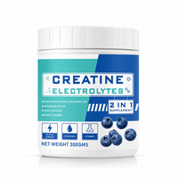 Poudre de créatine et d'électrolytes OEM ODM 2-en-1, supplément nutritionnel sportif saveur myrtille, hydratation et soutien musculaire, boisson pour l'entraînement