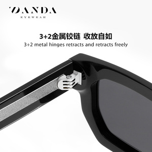 Danda <b>Sunglasses</b> S32129 Black Square Frame Polarized UV400 Unisex Outdoor Driving Sun Protection - Product Image 3