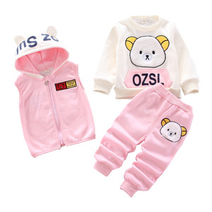 Conjuntos de Ropa para Bebé con Estampados de Dibujos Animados, 3 Piezas, Conjunto Deportivo Infantil Cálido para Invierno - Product Image 2