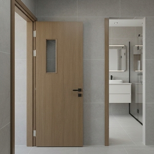 <span class=keywords><strong>Porte</strong></span> en PVC recouvert d'un revêtement imitation bois avec verre intégré, structure robuste, anti-rayures, <span class=keywords><strong>porte</strong></span> durable pour la rénovation de villas, ISO CE - Product Image 4