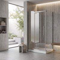 Cabines de douche carrées standard 80x80CM avec verre de 8mm, en aluminium, pour salles de bain résidentielles