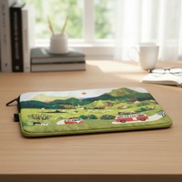 BSCI Usine Coréenne Léger Cerise Pop Impression Couette Puffy Ordinateur Portable Mallette De Transport Souple Puffer Ordinateur Portable Housse