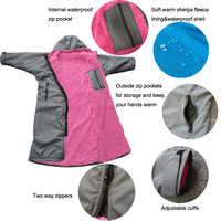 Robe de change imperméable à faible MOQ, logo personnalisé, manches longues, coutures thermosoudées, pour enfants et adultes, parka de bain