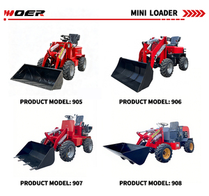 Woer 908 400kg <span class=keywords><strong>Mini</strong></span> pemuat depan Diesel/bensin <span class=keywords><strong>Mini</strong></span> sekop pemuat konstruksi kompak ember garpu aksesoris untuk dijual - Product Image 2