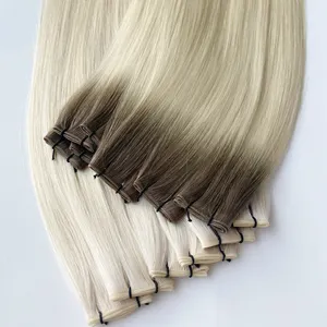 2024 Hair Manufacturer High-Ends Salon Double Drawn Hair Weft Free Sample Can be Cut Genius Weft hair