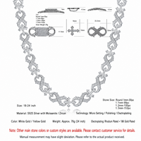Fabricant de bijoux en moissanite sur mesure, vente en gros de colliers en argent sterling 925 avec chaîne à maillons en forme de cœur infini pour femmes, vente en gros
