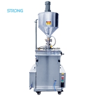 Machine de remplissage semi-automatique verticale à température contrôlée pour crèmes et liquides, avec fonction de agitation, pour le conditionnement de produits à base d'eau