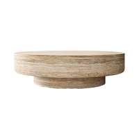 Mobilier moderne de taille personnalisée pour le salon Table basse ronde en marbre sculptée à la main