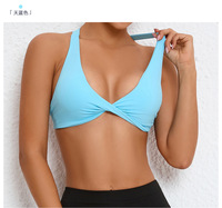 Costume de yoga nu femme grande taille respirant coupe ajustée soutien-gorge de sport à séchage rapide course en plein air dos croisé Fitness