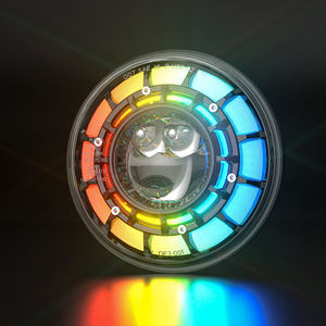 Faro Delantero LED Redondo de 7 Pulgadas con Ojos de Ángel RGB Halo para Wrangler JK TJ LJ CJ <span class=keywords><strong>Sahara</strong></span> Sport Rubicon 1997~2017 - Product Image 1