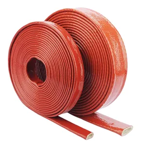 Venta al por mayor Fabricación de manga de fuego resistente al calor de fibra de vidrio trenzado de protección resistente al fuego