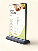 Support de table en acrylique avec cadre en aluminium rectangulaire A4, support POP, éclairage LED, luminosité de 5000 lumens, design durable et respectueux de l'environnement