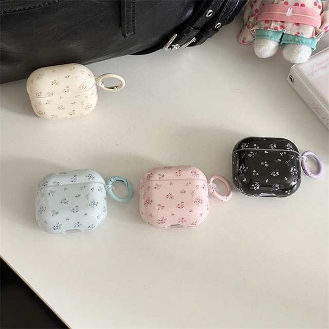 Imd Headphones Four-color Floral with Caring Floral Pendant Case for Airpods 4 1 2 Pro 2nd Gen 3 Headset and Earphone Cover