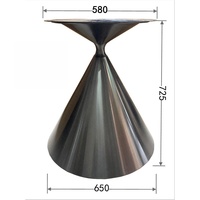 Base de table conique intégrée en acier inoxydable brossé, style moderne, pieds de meubles, base de table basse pour hôtel, café
