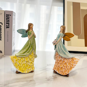 Stock Hot-selling Sprite Girl Ornament Simple Living Room Desktop Resin Home Decor Ornaments Creative Craft High Quality